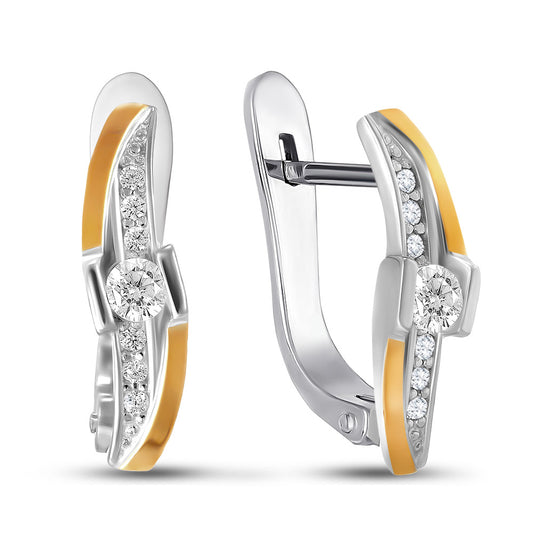 14K Gold Plated Earrings | Sparkling Elegant | Sterling Silver