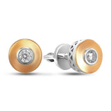 Pendientes de moissanita para mujer | Plata de ley 925 con baño de oro de 18 quilates | Diseño conmovedor