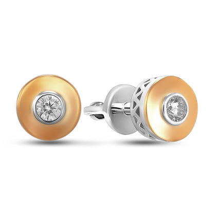 Pendientes de moissanita para mujer | Plata de ley 925 con baño de oro de 18 quilates | Diseño conmovedor