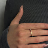 Sterling Silver Ring - Solid Gold over Silver with White Cubic Zirconia - Olivia Star Jewelry 2010R