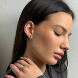 Sterling Silver Ring - Solid Gold over Silver with White Cubic Zirconia - Olivia Star Jewelry 2010R