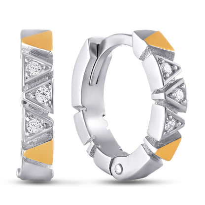 Pendientes de moissanita para mujer | Plata de ley 925 con baño de oro de 18 quilates | Diseño conmovedor