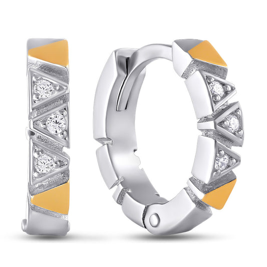 14K Gold Plated Earrings | Sparkling Elegant | Sterling Silver