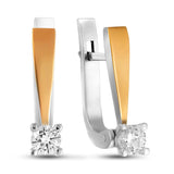 Pendientes de moissanita para mujer | Plata de ley 925 con baño de oro de 18 quilates | Diseño conmovedor