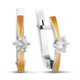 Pendientes de moissanita para mujer | Plata de ley 925 con baño de oro de 18 quilates | Diseño conmovedor