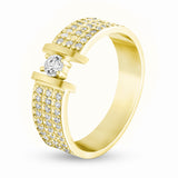 Classic Minimalist Gold-Tone Ring with White Cubic Zirconia 2023/1LR