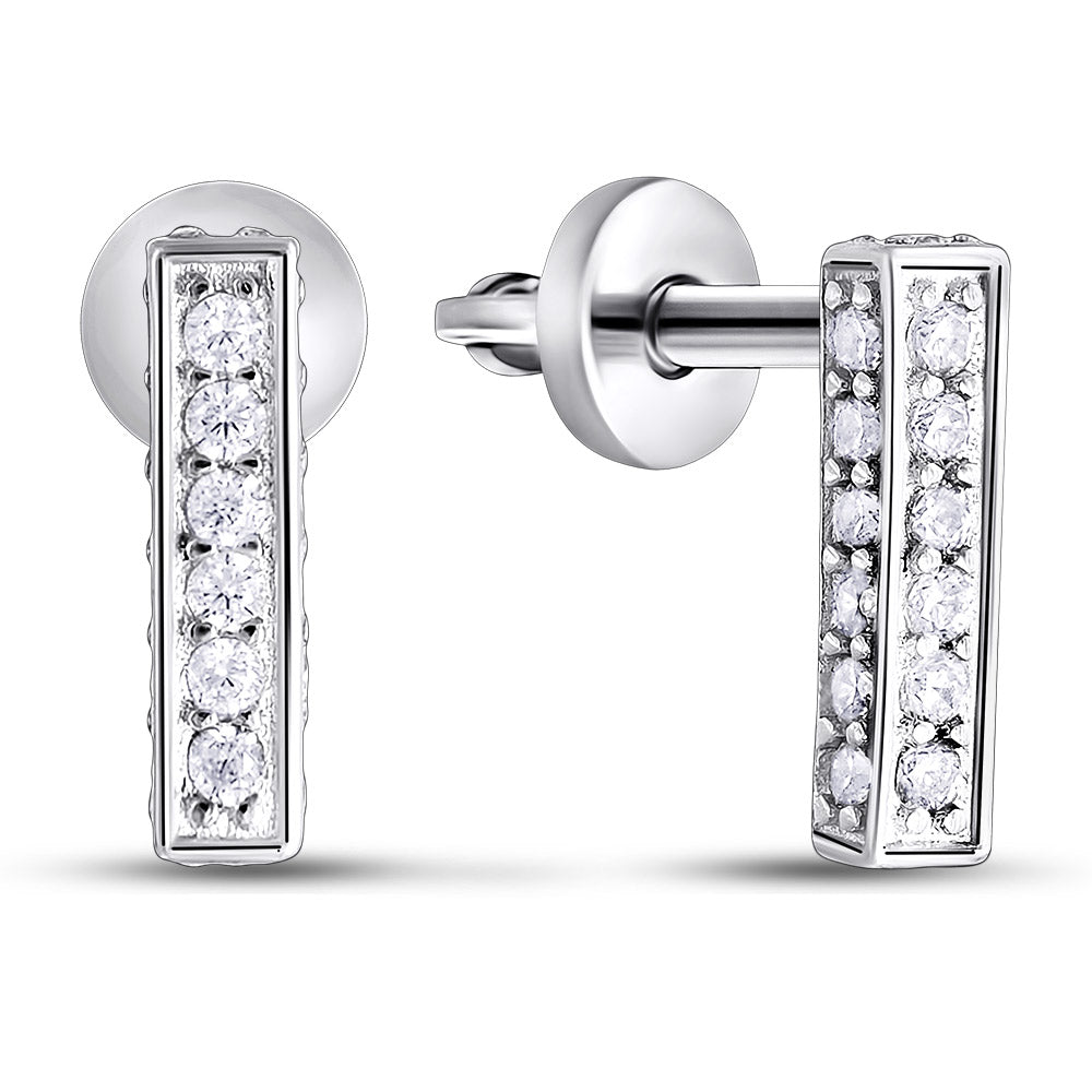 Cubic Zirconia Earrings | Minimalist | Sterling Silver