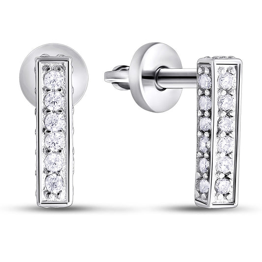 Cubic Zirconia Earrings | Minimalist | Sterling Silver
