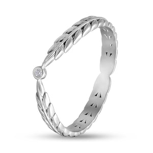 Cubic Zirconia Ring Laurel Dot, sterling silver
