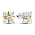 Two-Tone Stud Earrings | Elegant | Sterling Silver