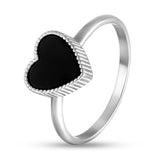 Modern Minimalist Silver Ring with Black Onyx 2105R