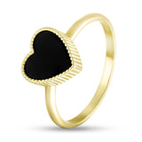 925 Silver Ring with Black Onyx & Gold Plating 2105LR