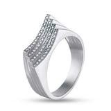 Minimalist Silver Band with Cubic Zirconia 2119R
