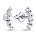 Cubic Zirconia Stud Earrings | Minimalist | Sterling Silver