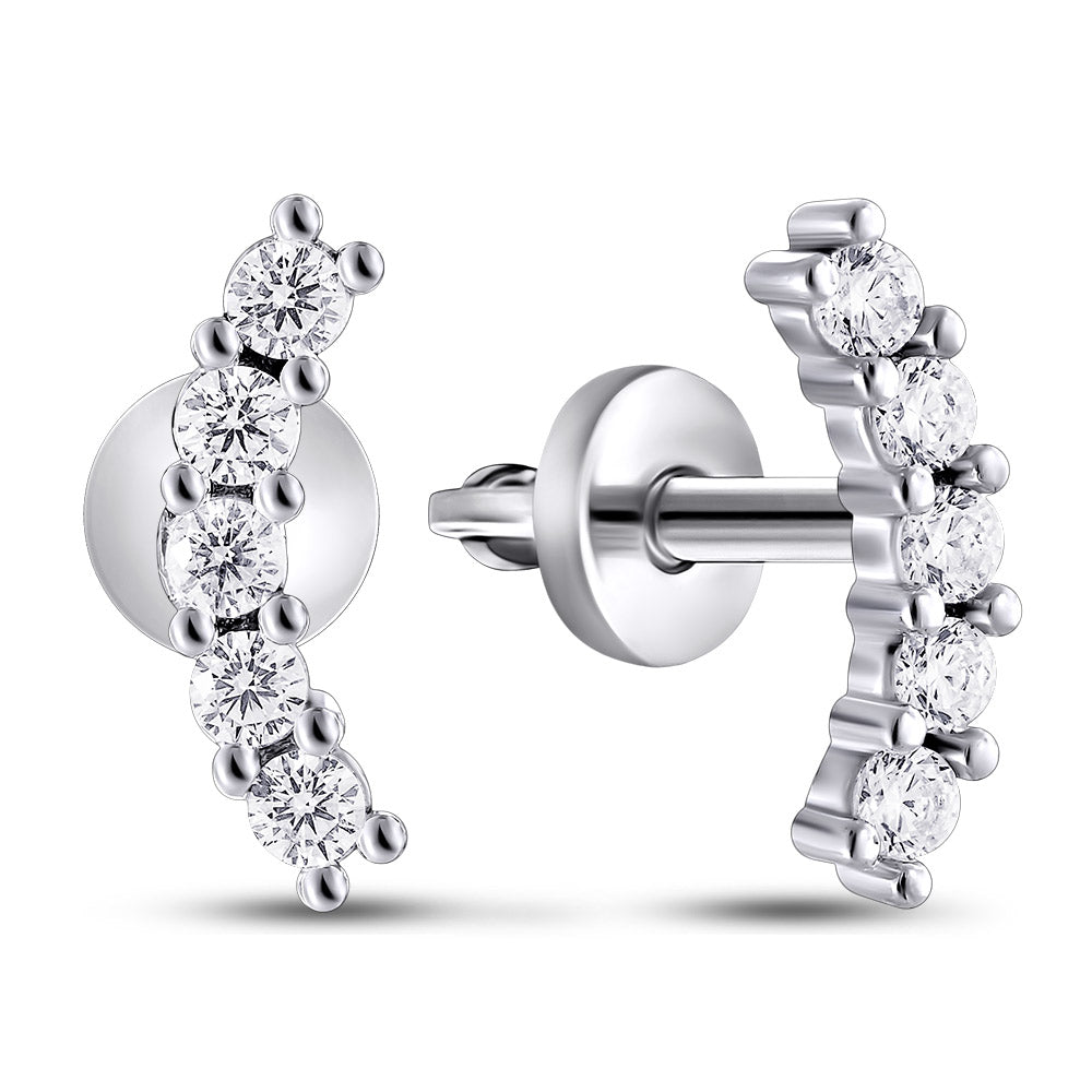 Cubic Zirconia Stud Earrings | Minimalist | Sterling Silver