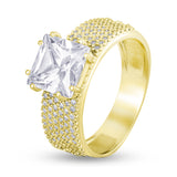 Gold Plated Silver Ring with White Cubic Zirconia 2137LR