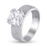 Modern Silver Stacking Ring with White Cubic Zirconia 2137R