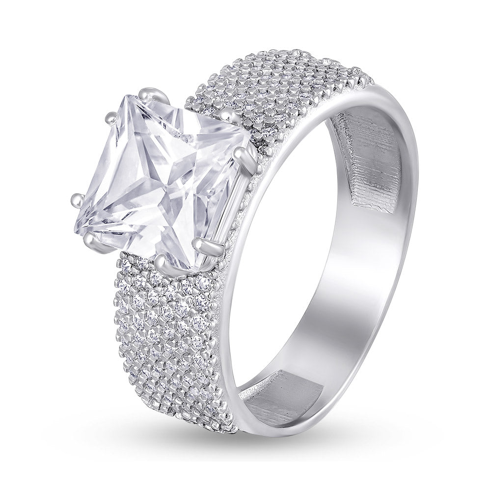 Cubic Zirconia Ring | Modern Stacking | Sterling Silver