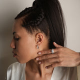 Classic Sterling Silver Earrings with White CZ 2137/1E