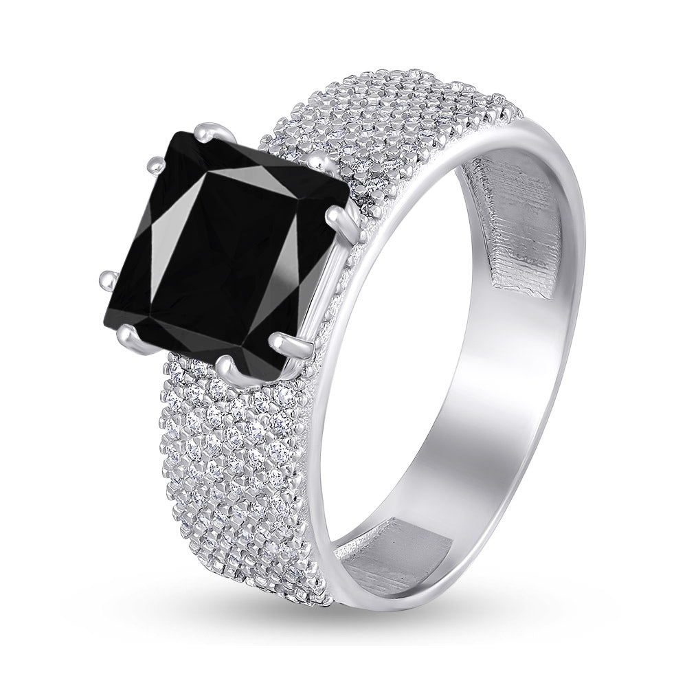 Cubic Zirconia Ring | Modern Stacking | Sterling Silver