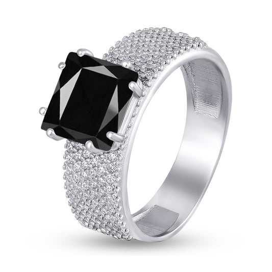 Cubic Zirconia Ring | Modern Stacking | Sterling Silver