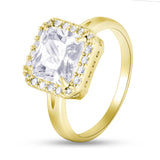 Delicate Gold Plated Silver Band with White Cubic Zirconia 2168LR