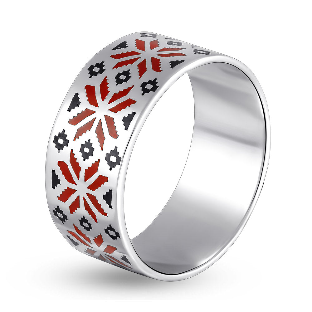Enamel Ring | Modern Stacking | Sterling Silver