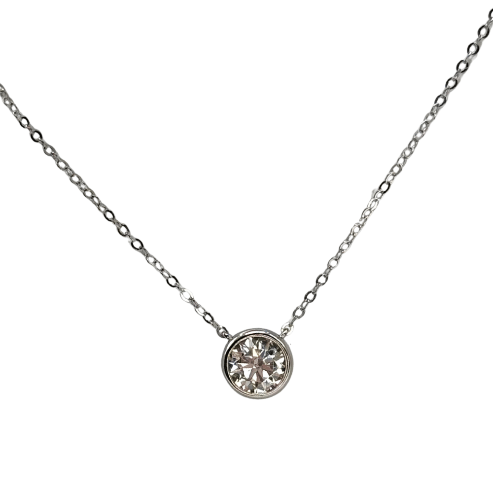 Moissanite Pendant Necklace | Crystal Symphony | Sterling Silver