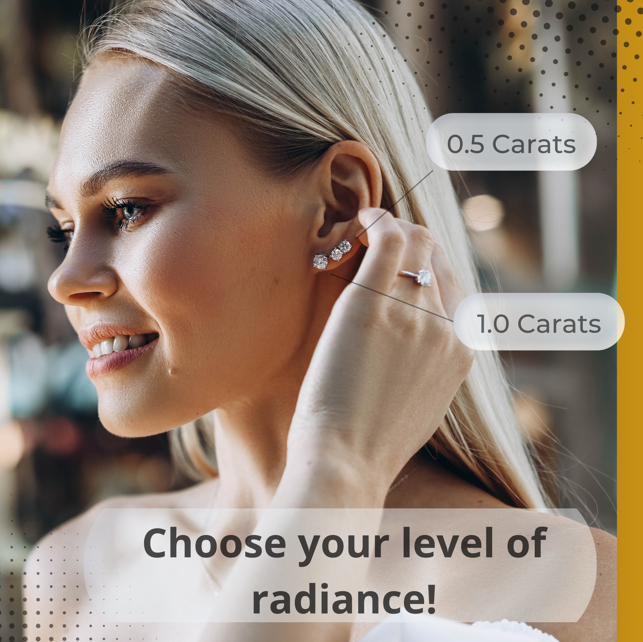 Pure Love Moissanite Earrings – Timeless Beauty, Polished Metal, Dazzling Stones