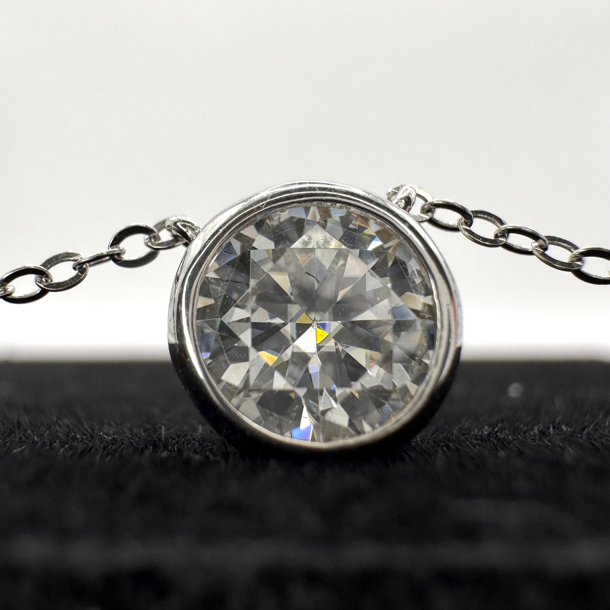 Elegant Moissanite Necklace - Crystal Symphony Design with Radiant Sparkle
