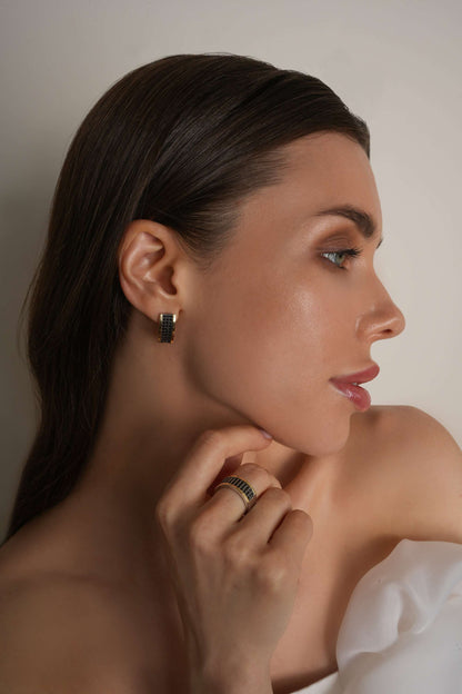 Two-Tone Ring | Gold Stackable | Sterling Silver