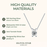 Moissanite  Pendant Necklace for Women | 925 Sterling Silver with 18K Gold Plating | Deep Space Design