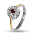 Garnet Ring | Halo | Sterling Silver
