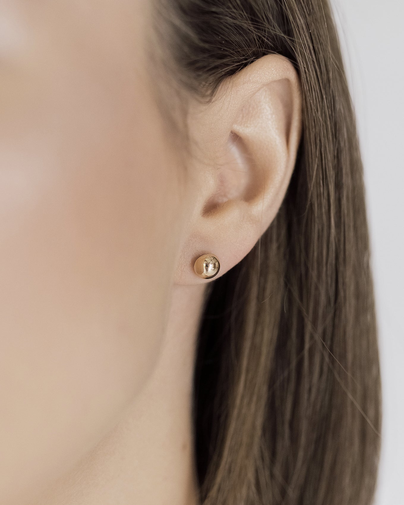 Elegant Solid Gold Finish Silver Studs