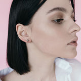 Pendientes de moissanita para mujer | Plata de ley 925 con baño de oro de 18 quilates | Diseño conmovedor