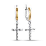 Pendientes de moissanita para mujer | Plata de ley 925 con baño de oro de 18 quilates | Diseño conmovedor