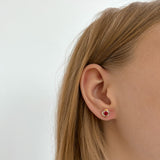 Pendientes de moissanita para mujer | Plata de ley 925 con baño de oro de 18 quilates | Diseño conmovedor