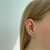 Pendientes de moissanita para mujer | Plata de ley 925 con baño de oro de 18 quilates | Diseño conmovedor