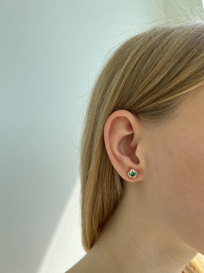 Pendientes de moissanita para mujer | Plata de ley 925 con baño de oro de 18 quilates | Diseño conmovedor