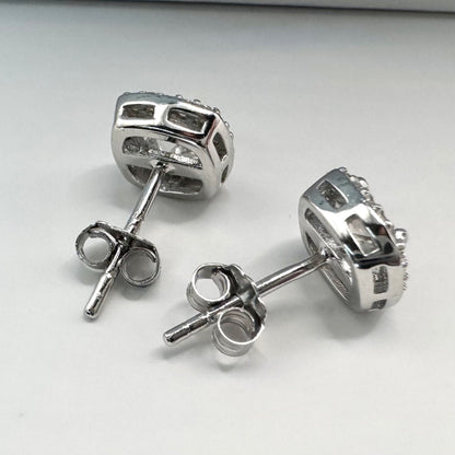 Modern Moissanite Earrings - Square Design with a Radiant Sparkle