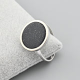 Two-Tone Sterling Silver & Gold Stackable Ring for Women with Night of Cairo 1226/2R