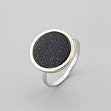 Two-Tone Sterling Silver & Gold Stackable Ring for Women with Night of Cairo 1226/2R