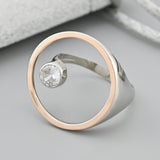 Two-Tone Sterling Silver & Gold Stackable Ring for Women 1246R