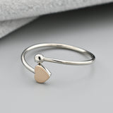 Two-Tone Sterling Silver & Gold Stackable Ring for Women 1386R