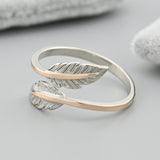 Minimalist Two-Tone Silver & Gold Stacking Ring for Women 1402R
