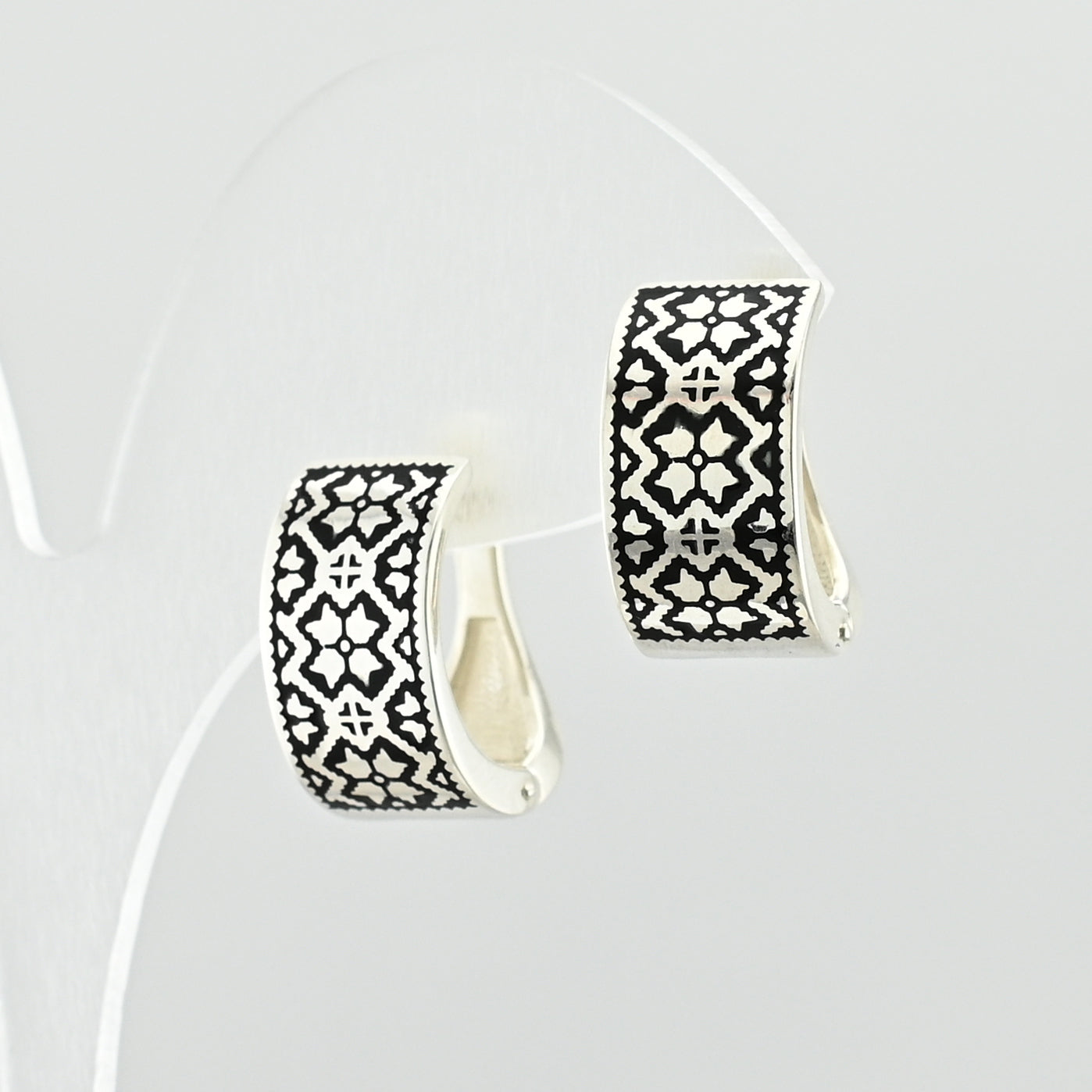 Enamel Earrings | Geometric | Sterling Silver