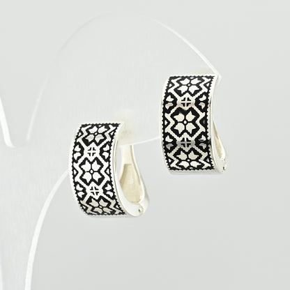 Enamel Earrings | Geometric | Sterling Silver