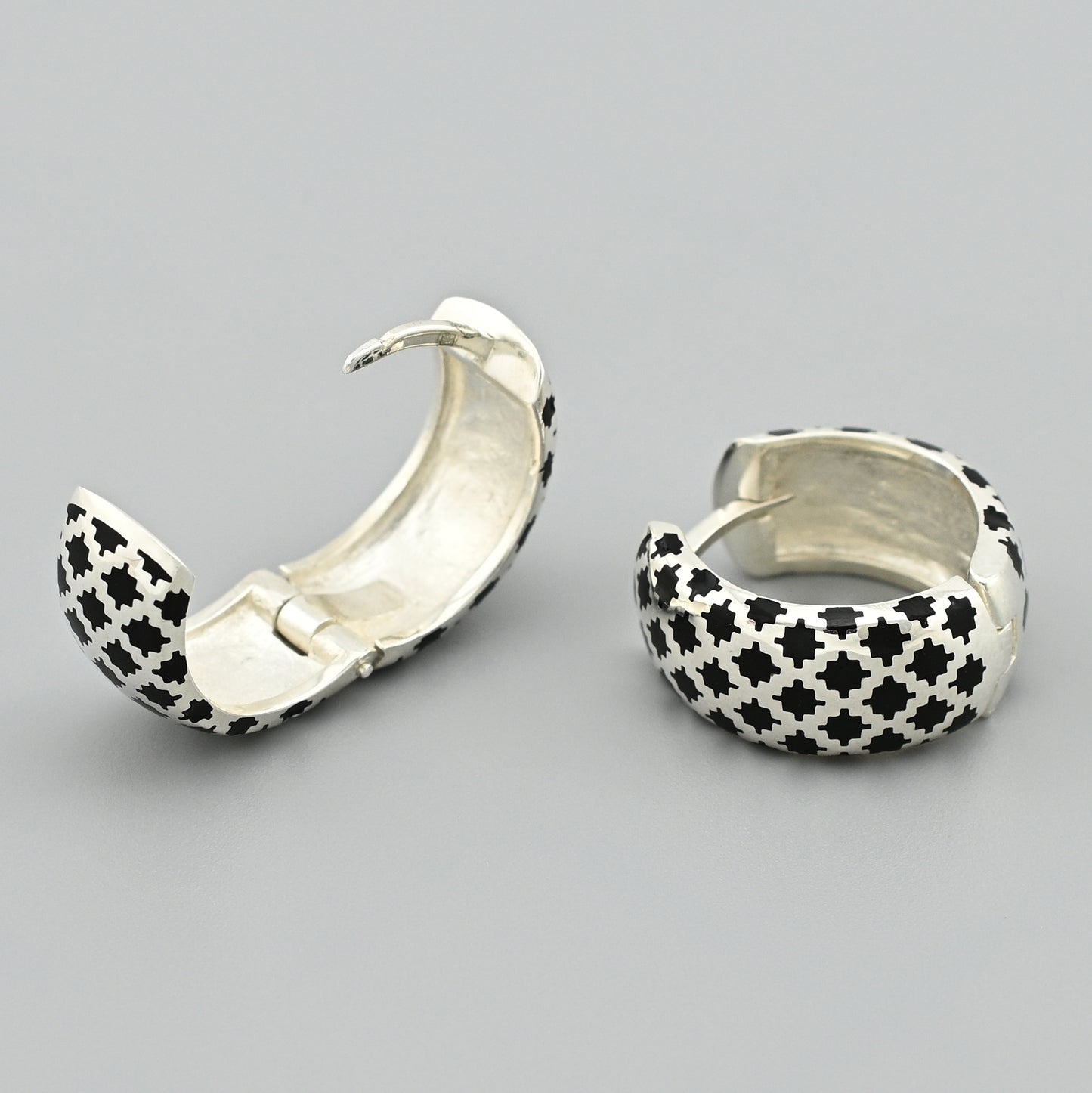 Enamel Earrings | Enamel Detail Elegant | Sterling Silver