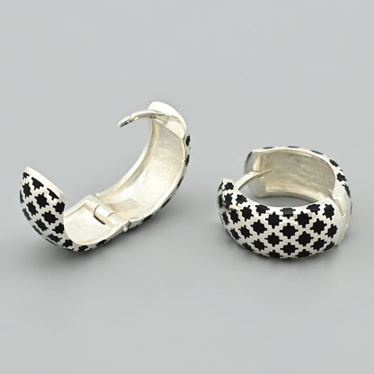 Enamel Earrings | Enamel Detail Elegant | Sterling Silver