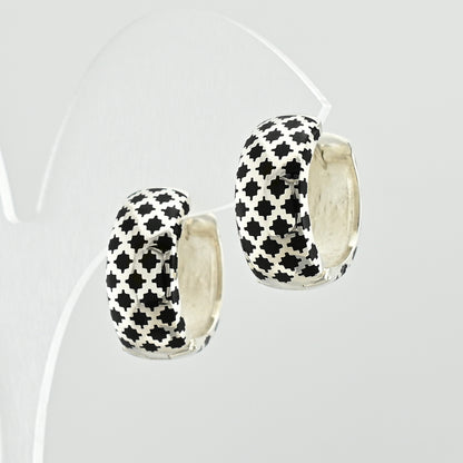 Enamel Earrings | Enamel Detail Elegant | Sterling Silver